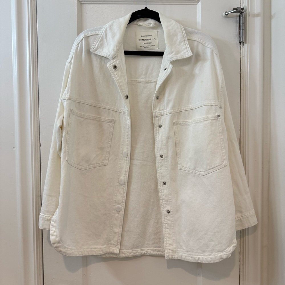 Stradivarius twill oversized shacket/overshirt